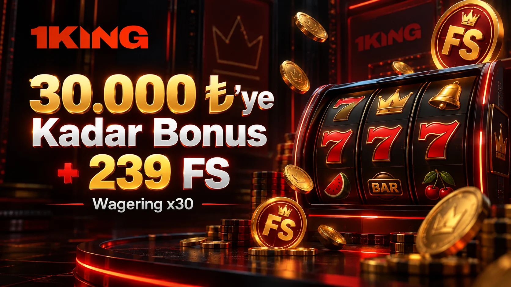1King casino hoş geldin bonusu ve free spin